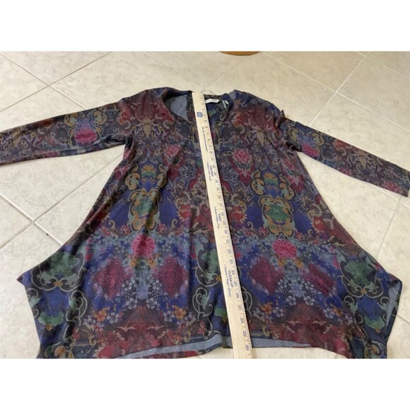 Soft Surroundings muted multi color Floral signature soft Knit Tunic Top PL - Picture 8 of 10